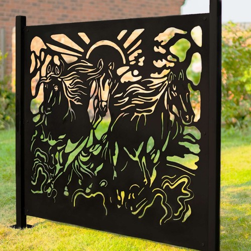 Steel garden fence panels - garden,