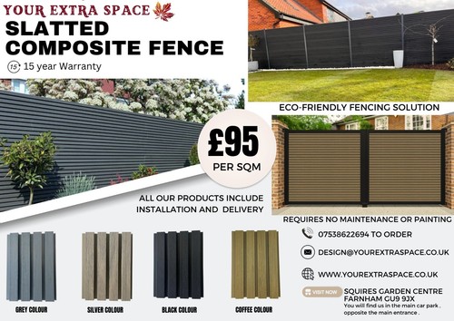 Slatted composite fence - composite,
