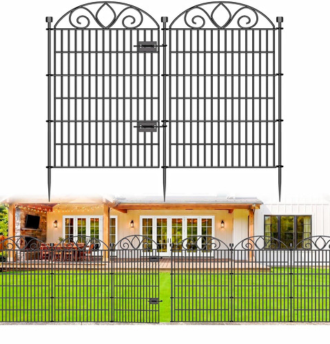Metal garden fence panels - metal, 10